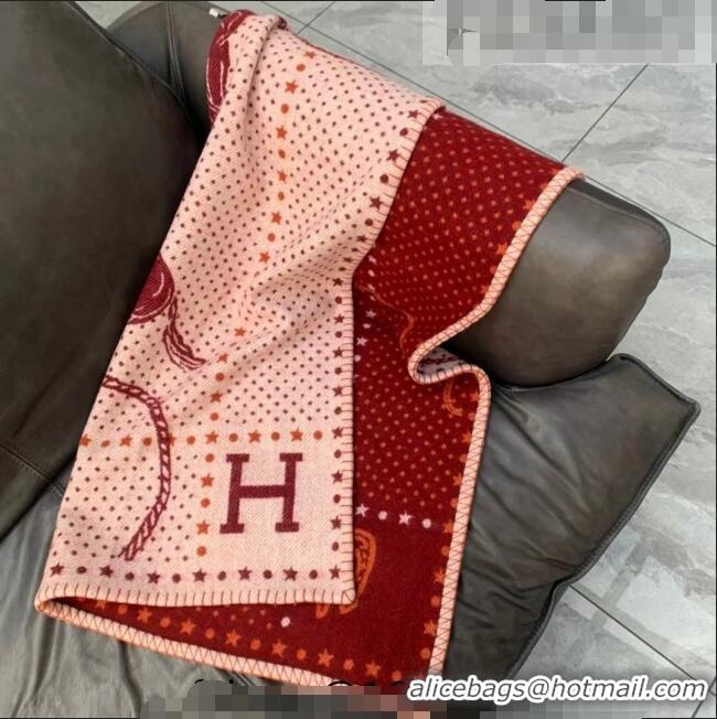 Trendy Design Hermes Western and Company Wool Cashmere Baby Blanket 140x100cm H2316 Red 2022