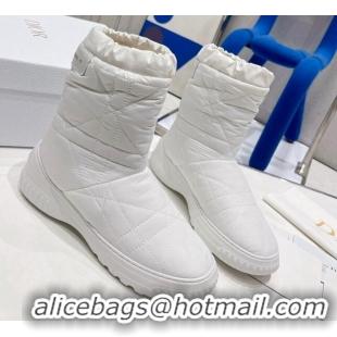 Low Price Dior Frost Ankle Boots in Cannage Nylon and Shearling White 092139