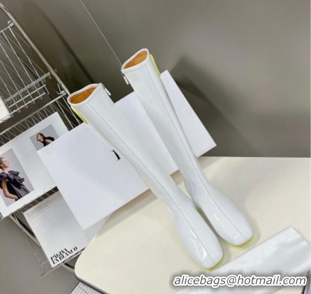 Best Price Dior Patent Leather CD High Boots White 092143