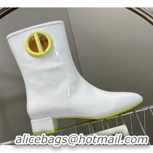 Duplicate Dior Patent Leather CD Short Boots White 092145