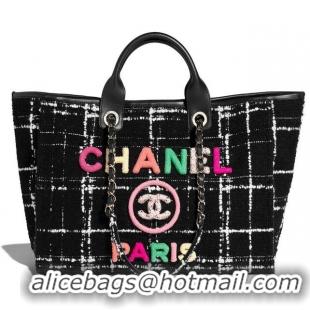 Buy Grade Chanel Weave Tote Shopping Bag B66955 Black