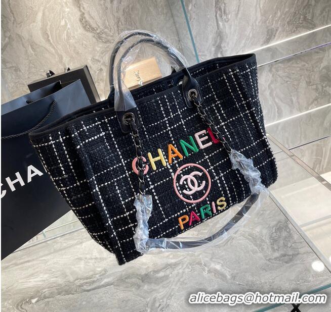 Buy Grade Chanel Weave Tote Shopping Bag B66955 Black