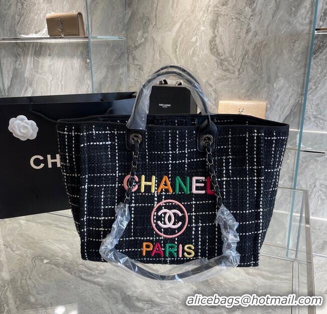 Buy Grade Chanel Weave Tote Shopping Bag B66955 Black