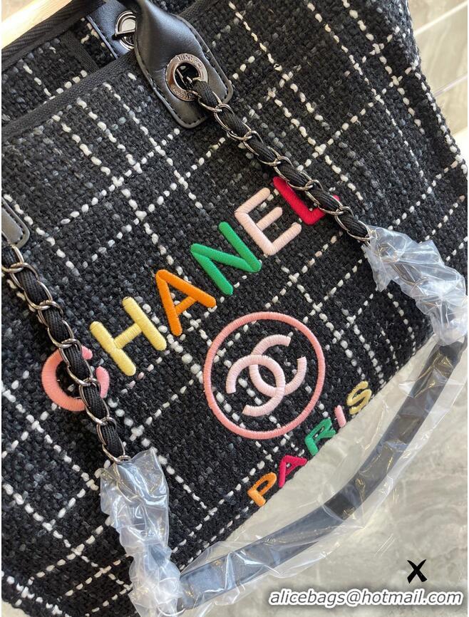 Buy Grade Chanel Weave Tote Shopping Bag B66955 Black