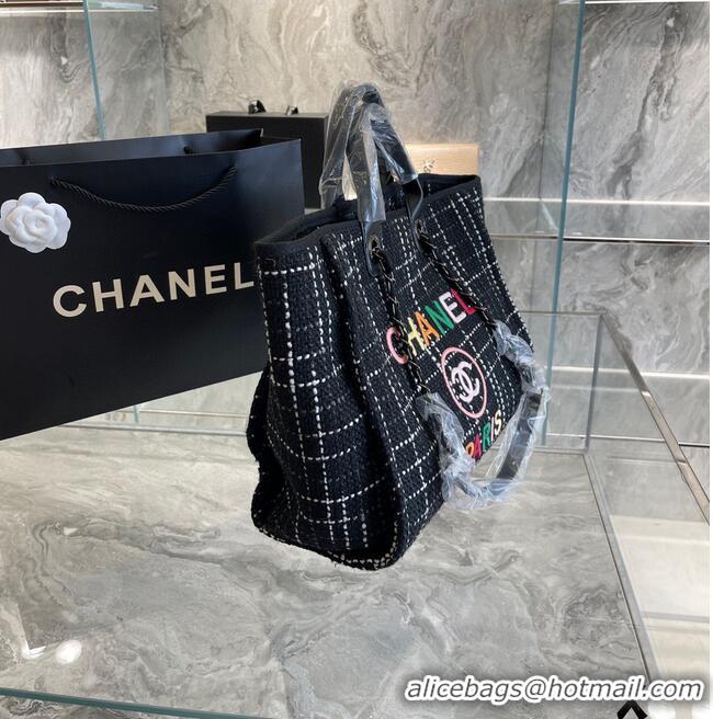 Buy Grade Chanel Weave Tote Shopping Bag B66955 Black