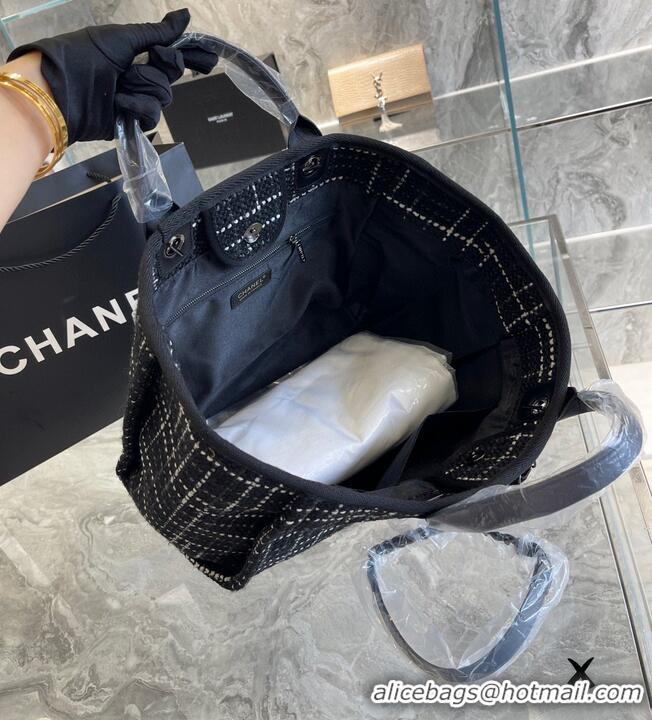 Buy Grade Chanel Weave Tote Shopping Bag B66955 Black