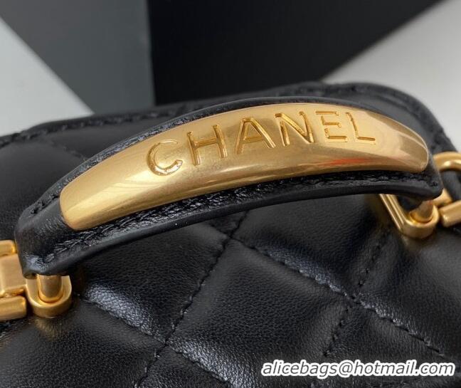 Top Quality Chanel Lambskin Small Vanity Bag with Chain and Metal AP2198 Black 2022