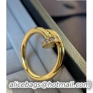 Well Crafted Cartier JUSTE UN CLOU Ring with Crystal C0072 Yellow Gold 2022