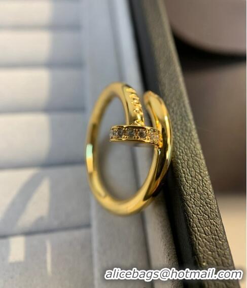 Well Crafted Cartier JUSTE UN CLOU Ring with Crystal C0072 Yellow Gold 2022