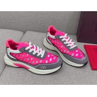 Purchase Valentino Ready Go Runner Sneaker in Wave Fabric Dark Pink 052505