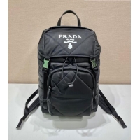 Fashion Style Prada Re-Nylon Padded Backpack with Hood 2VZ135 Black 2022