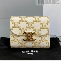 Reasonable Price Celine Triomphe Small Wallet 60030 White 2021