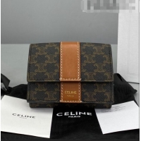 Most Popular Celine Triomphe Small Wallet 60028 Brown 2021