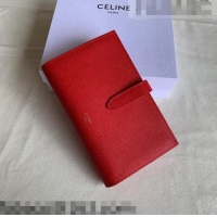 Chic Grade Celine Palm-Grained Leather Large Strap Wallet CE1826 Red 2022