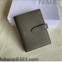 Shop Best Celine Palm-Grained Leather Medium Strap Wallet CE1826 Grey 2022