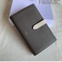 Top Quality Celine Palm-Grained Leather Large Strap Wallet CE1826 Grey/White 2022