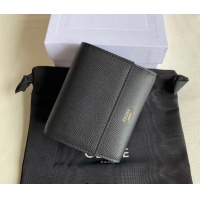 Best Price Celine Small Trifold Wallet in Palm-Grained Calfskin 0146 Black 2022