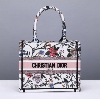 Famous Brand Small DIOR BOOK TOTE Multicolor Mille Fleurs Embroidery M1297ZW