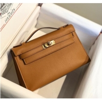 Promotional Hermes original swift leather mini Kelly K22CM H23560 Brown