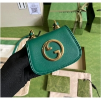 Top Quality Gucci mini Blondie card case wallet 698635 Emerald green