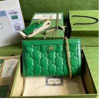 Good Product Gucci GG Matelasse leather shoulder bag 702200 Bright green