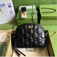 Shop Grade Gucci GG Matelasse leather shoulder bag 702229 black