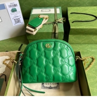 Buy Inexpensive Gucci GG Matelasse leather shoulder bag 702229 Bright green