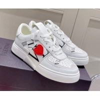 Discount Valentino VLTN Calfskin Low-top Sneakers White/Love 062538