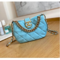 Grade Promotional Chanel SMALL HOBO BAG AS3475 Light Blue