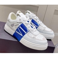 Pretty Style Valentino VLTN Calfskin Low-top Sneakers White/Blue 062550