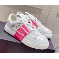 Best Grade Valentino VLTN Calfskin Low-top Sneakers White/Pink 062551