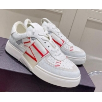 Luxury Valentino VLTN Calfskin Low-top Sneakers White/Red 062552