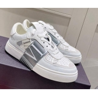 Good Quality Valentino VLTN Calfskin Low-top Sneakers White/Grey 062554