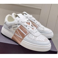 Best Product Valentino VLTN Calfskin Low-top Sneakers White/Apricot 062556