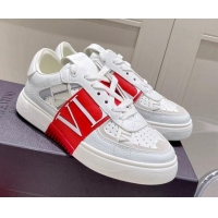 Luxury Cheap Valentino VLTN Calfskin Low-top Sneakers White/Red 062558