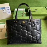 Famous Brand Gucci GG Matelasse leather medium tote 631685 black