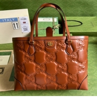 Good Product Gucci GG Matelasse leather medium tote 631685 brown