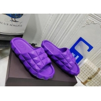 Discount Valentino Roman Stud Turtle Rubger Slide Sandals Purple 070445