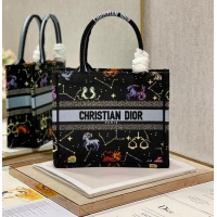 Good Product SMALL DIOR BOOK TOTE Black Multicolor Dior Pixel Zodiac Embroidery M1265ZRTY