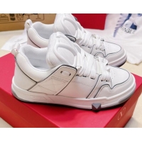 Durable Valentino Open Skate Calfskin Sneakers White Leather 072061