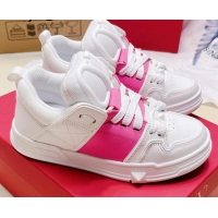 Charming Valentino Open Skate Calfskin Sneakers Neon Pink 2072063