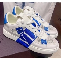 Most Popular Valentino VL7N Low Sneakers in Mesh and Calfskin White/Blue 2072068