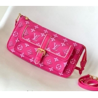 Top Grade Louis Vuitton Maxi Multi Pochette Accessoires Shoulder Bag in Monogram Canvas M46161 Fuchsia Pink 2022