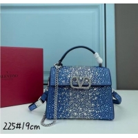 Promotional VALENTINO GARAVANI VSLING Shiny diamond Mini totebag XW2B1G9 Blue&silver-Tone Metal