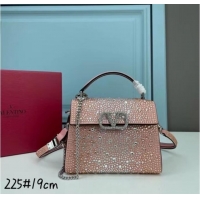 Good Product VALENTINO GARAVANI VSLING Shiny diamond Mini totebag XW2B1G9 pink&silver-Tone Metal