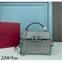 New Style VALENTINO GARAVANI VSLING Shiny diamond Mini totebag XW2B1G9 silver&silver-Tone Metal