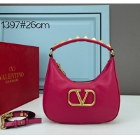 Famous Brand VALENTINO GARAVANI STUD SIGN Calf Leather Hobo bag 1W2B0K69 rose