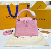 New Style Louis Vuitton crocodile skin CAPUCINES MINI M81190 pink