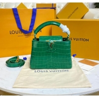 Famous Brand Louis Vuitton crocodile skin CAPUCINES MINI M81190 green