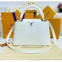 Pretty Style Louis Vuitton crocodile skin CAPUCINES M48866 white